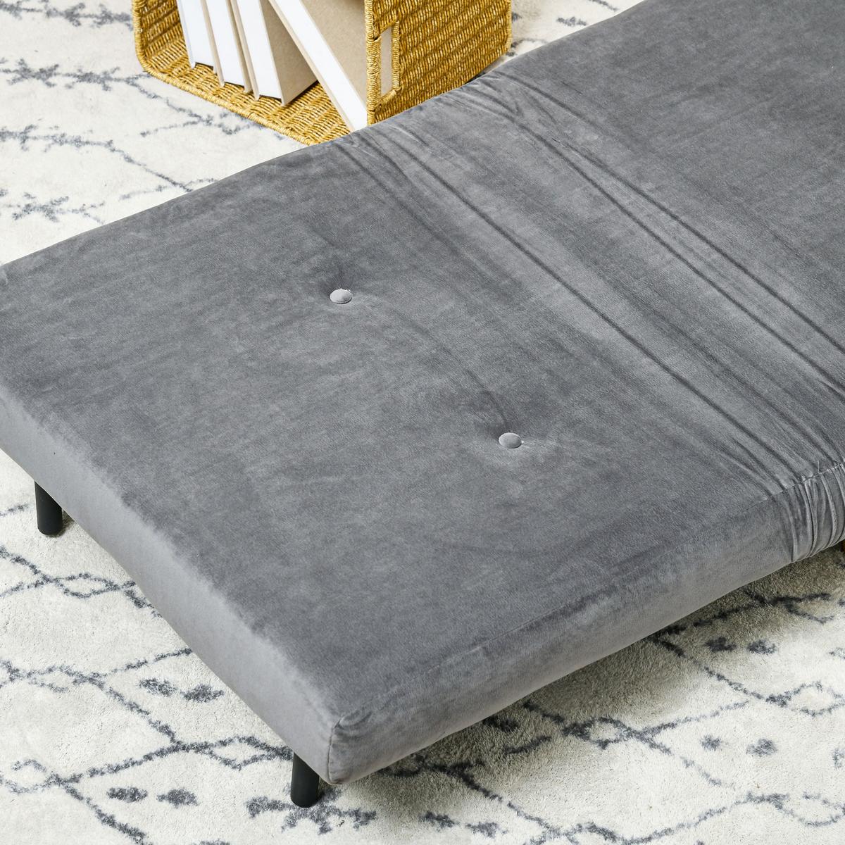SCHLAFSESSEL, Klappsessel mit Bettfunktion, Schlafsofa mit Kissen, Samt, Grau - Naturfarben/Grau, Holz/Textil (78/79/72cm) - HOMCOM