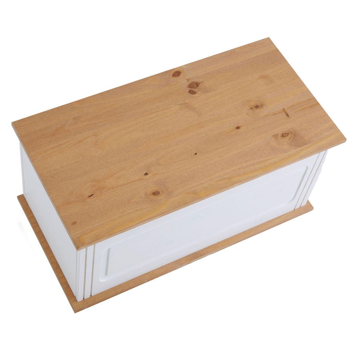 SITZTRUHE BRISTOL weiß/braun - Weiß/Braun, Holz (85/45/43cm) - IDIMEX