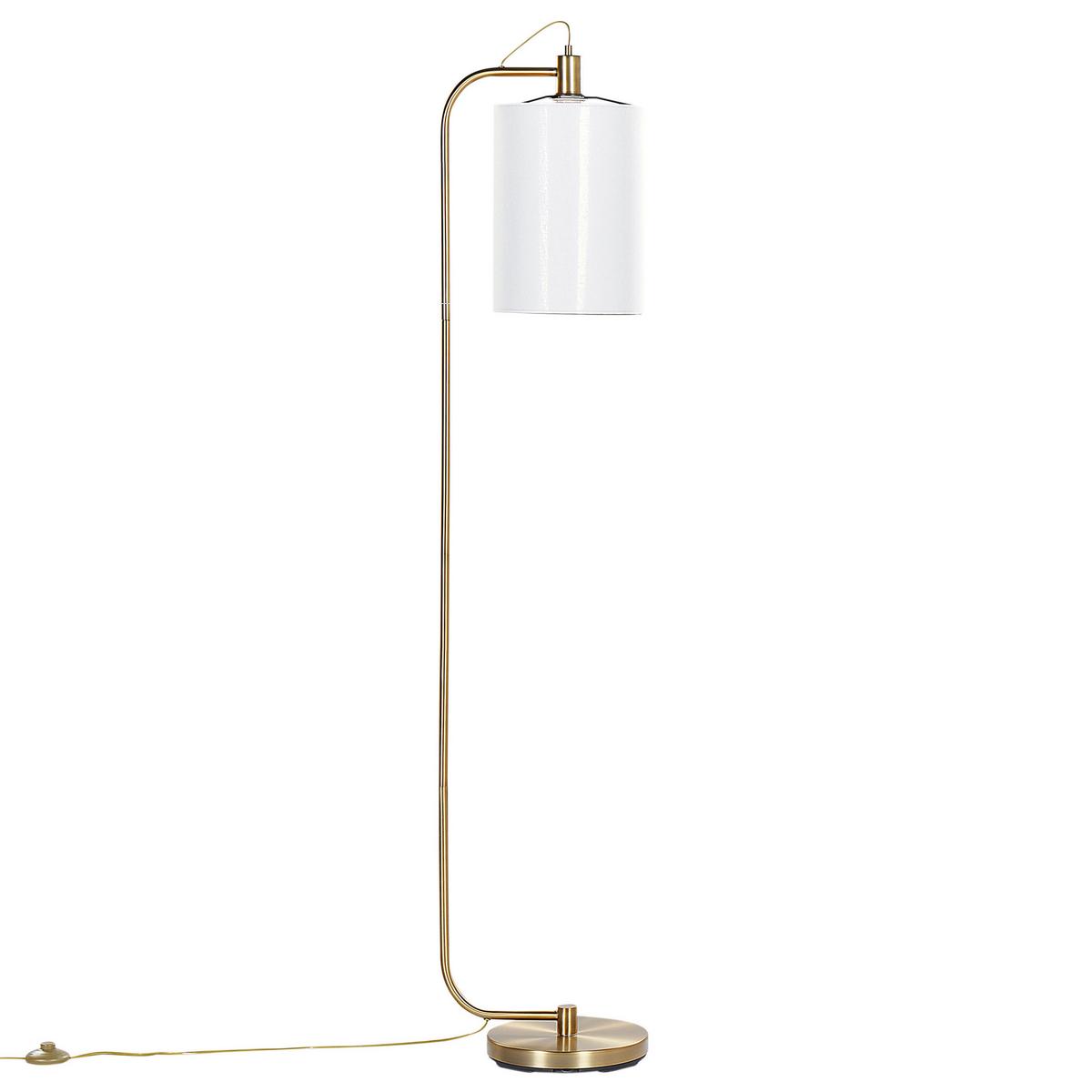 STEHLAMPE Kupfer/Weiß Liberia - Weiß/Kupferfarben, Metall (31/25/155cm) - Beliani