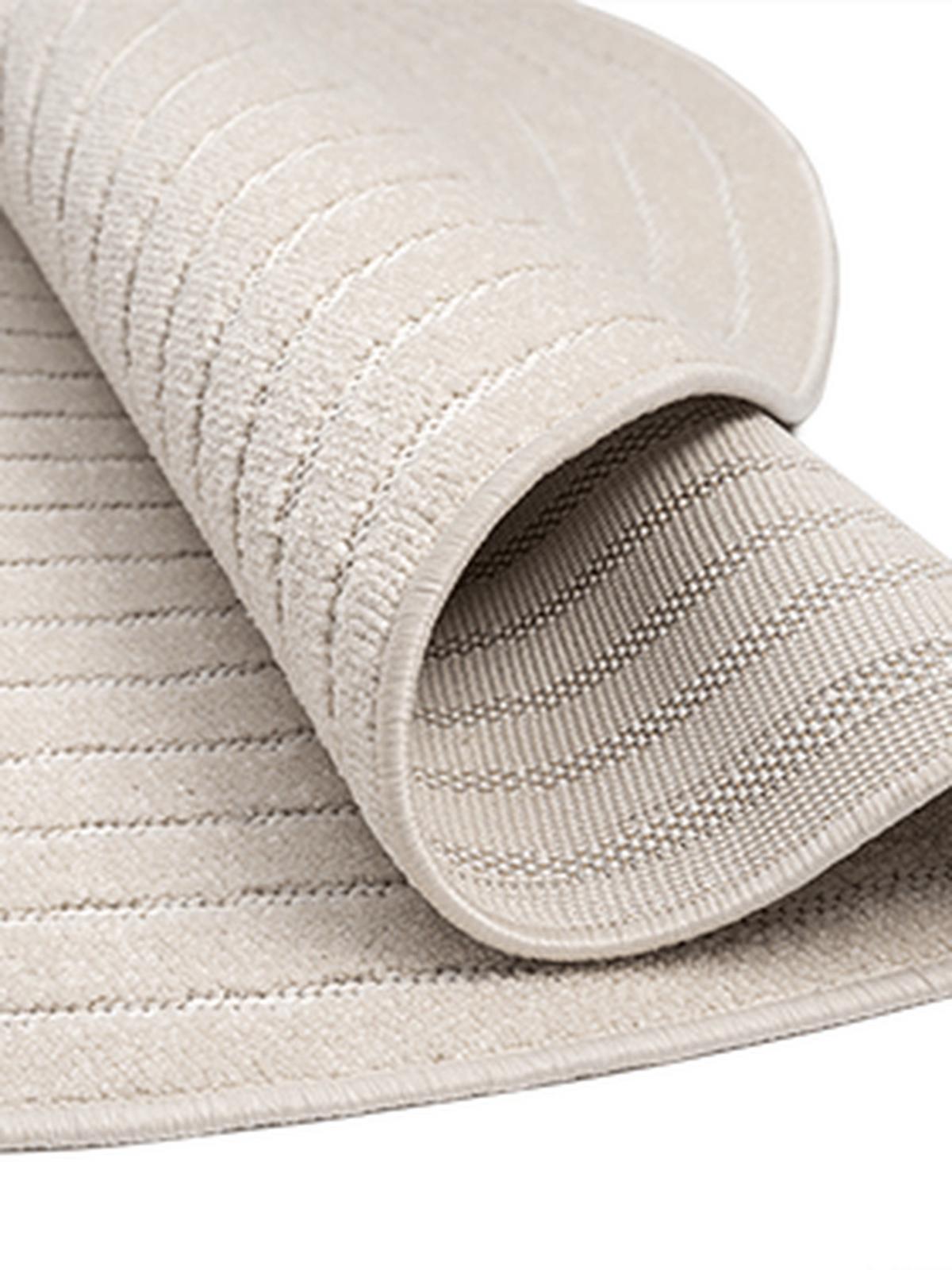 TEPPICH Outdoor Abstrakt MEZEN Polypropylen Beige 120 x 120 cm - Creme, Textil (120/120cm) - KADIMA DESIGN