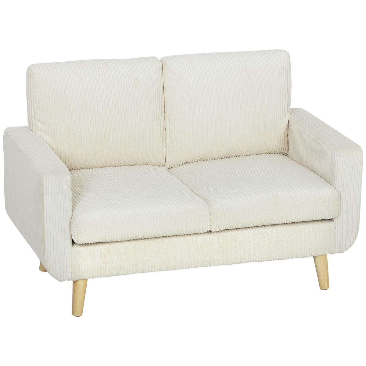 SOFA Nythiv 134/74/84cm - Creme, Textil (74/84/134cm) - ZMH