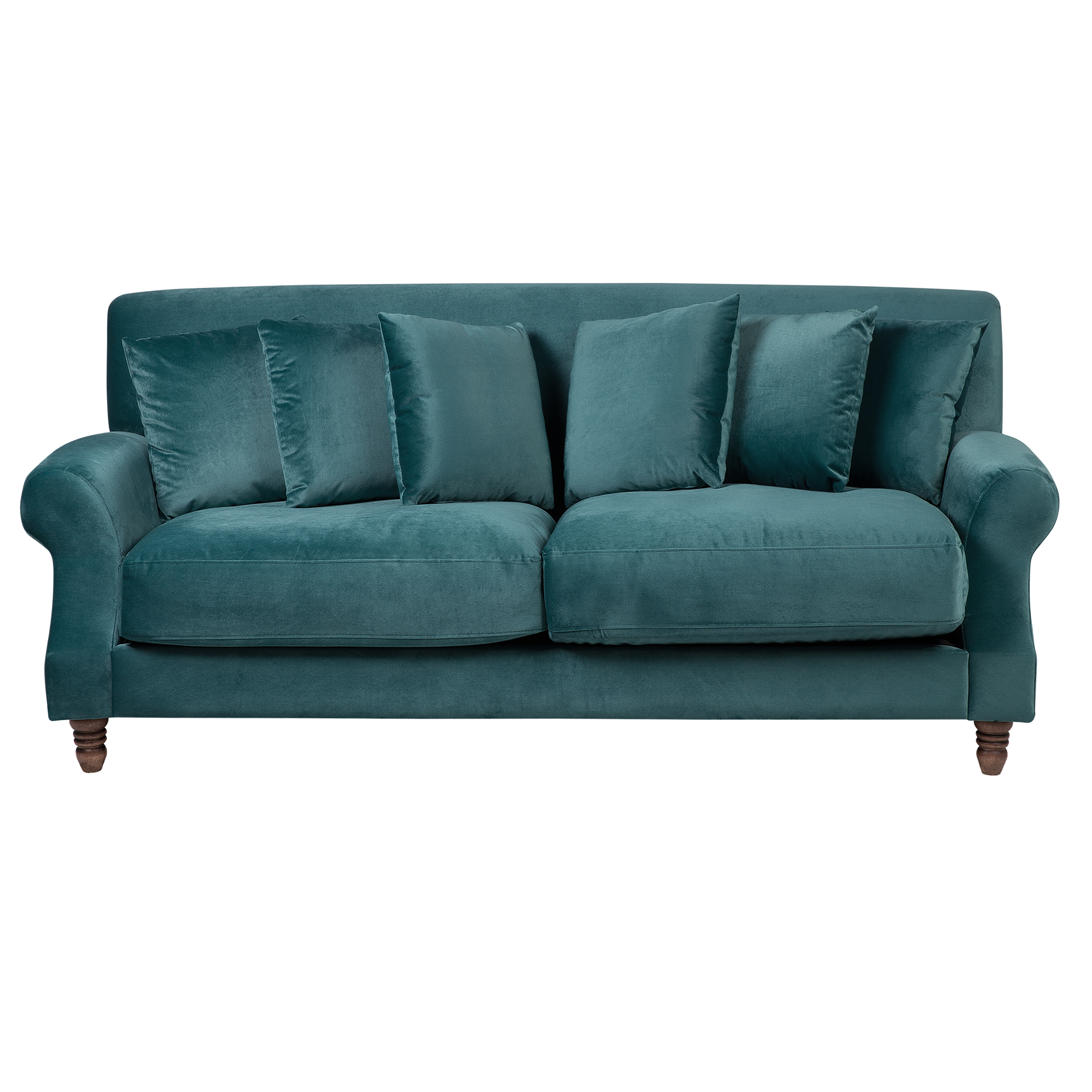 3-SITZER-SOFA Samtstoff Blaugrün Eike - Hellgrün, Textil (186/82/102cm) - Beliani