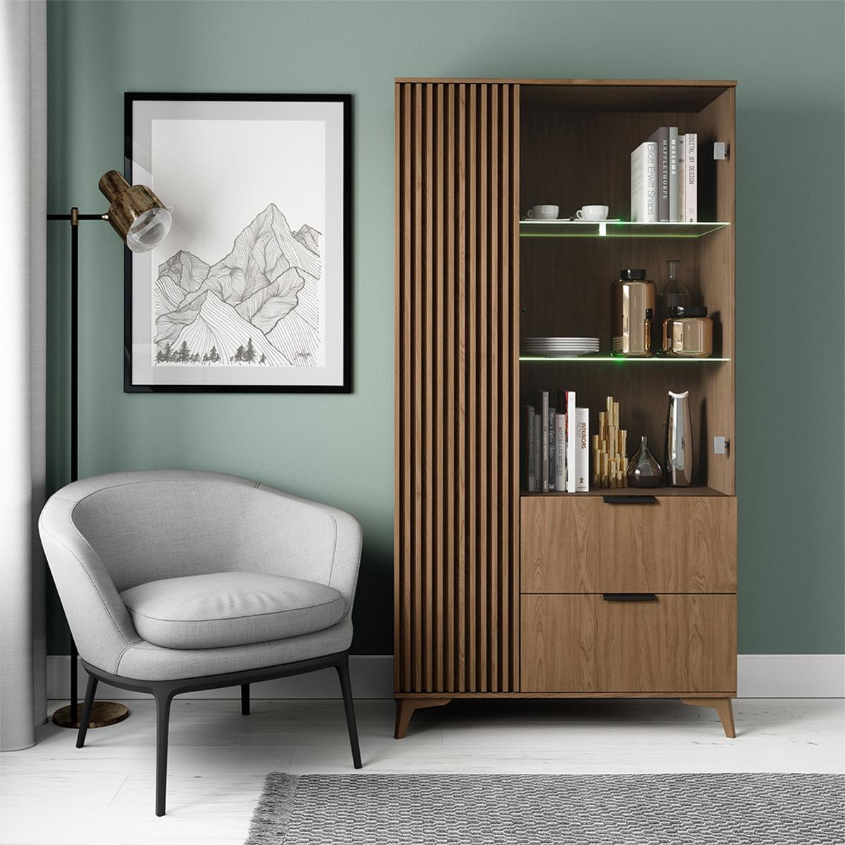 GESCHIRRSCHRANK Esteban Holz - Braun, Holzwerkstoff (85/100/40cm) - Petits-meubles