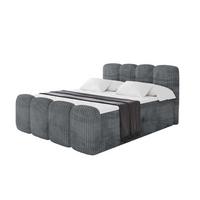 BOXBETT mit Matratze H4 und Lattenrost - NINA-Z - 180x200 cm - Dunkelgrau - Schieferfarben, Holzwerkstoff (180/200cm)