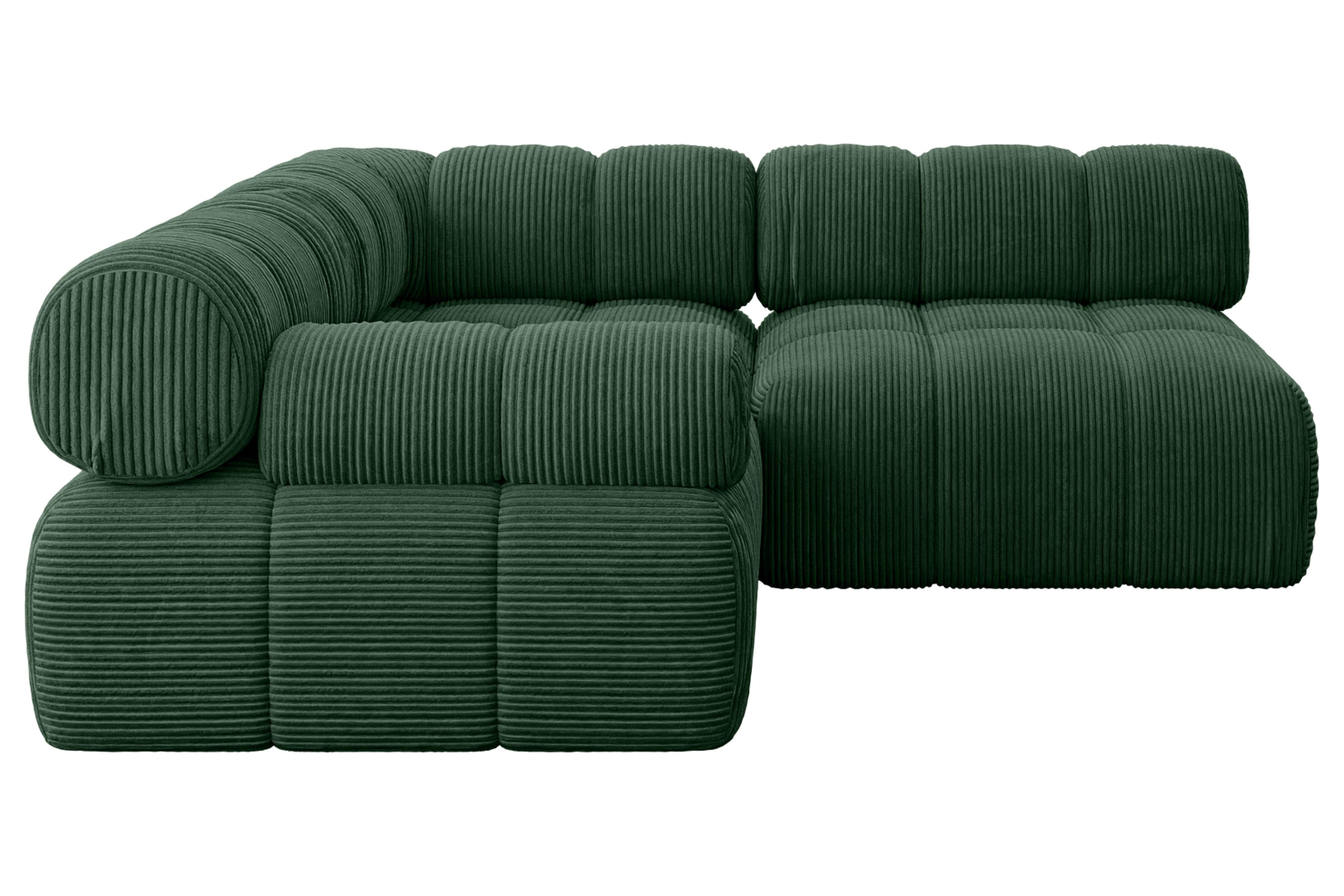 ECKSOFA modulares Sofa Mende-L1 - 190x190x70 cm Grün Cord - Grün, Holzwerkstoff/Textil (190/190cm) - ALTDECOR