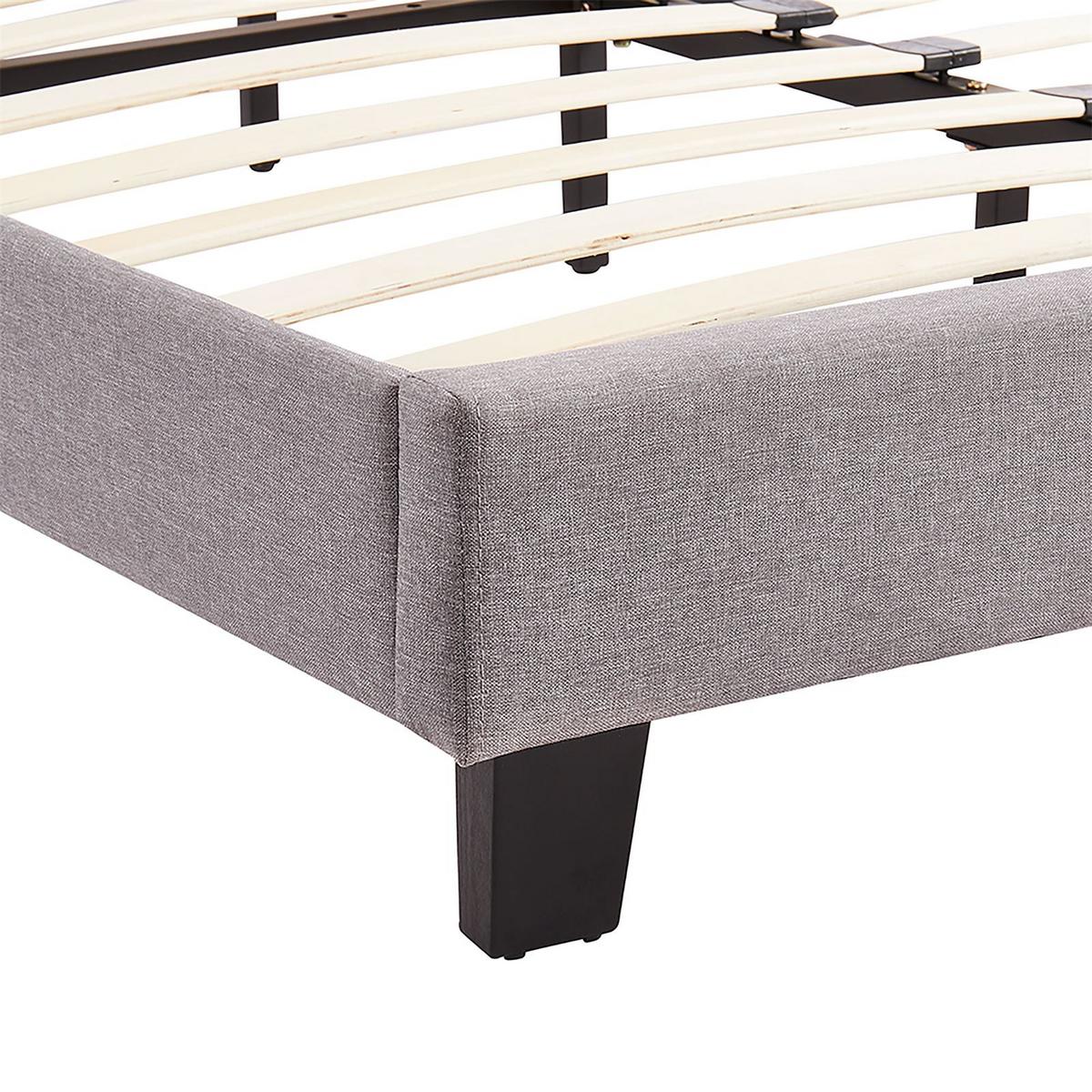 POLSTERBETT MIT LED LEXINGTON 140x200 cm grau - Grau, Textil (140/200cm) - CARO-Möbel