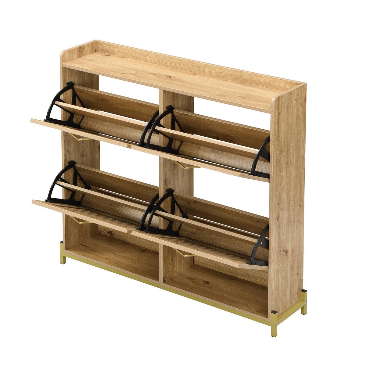 SCHUHKIPPER 109 cm in Holz-Optik - Buchefarben, Holzwerkstoff (108/100/24cm) - Urban Meuble