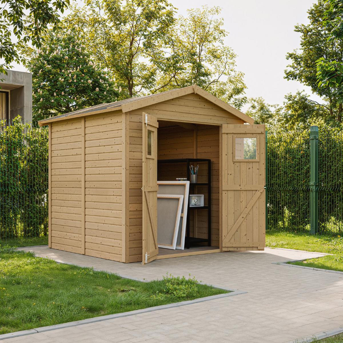 HOLZ GARTENSCHUPPEN - H228x222x233 cm/4,2 m² - M351 - Beige, Holz (233/228/199cm) - Timbela