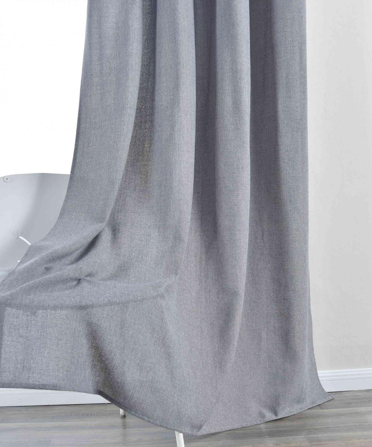 VORHANG 2ER SET »Essen« HxB 245x145 cm Dunkelgrau - Dunkelgrau, Textil (145/245cm) - Gardinenbox
