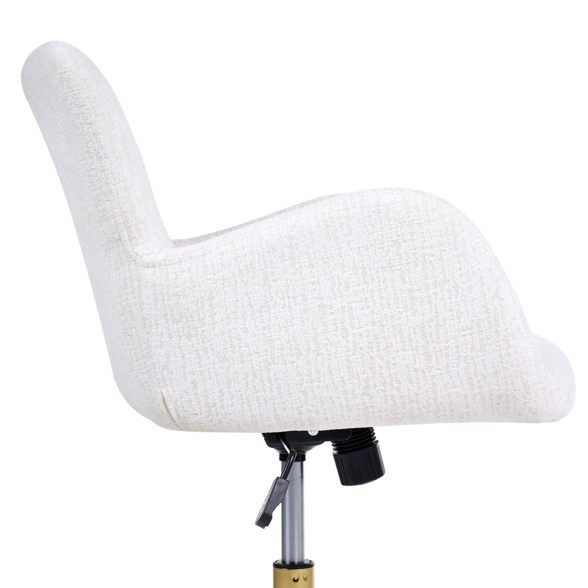 SCHREIBTISCHSTUHL Chenillegewebe Cremeweiß Misorela - Creme, Textil (60/80/60cm) - Beliani