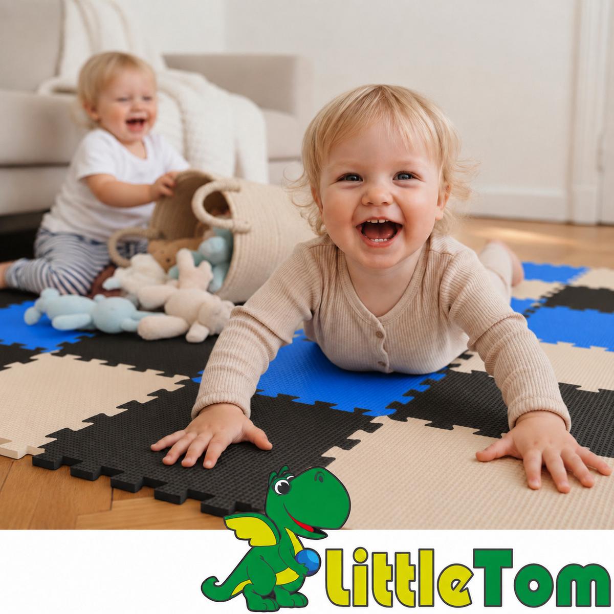 SPIELMATTE ab Null - 270/90 cm Puzzlematte Schwarz - Multicolor, Kunststoff (30/30cm) - Littletom