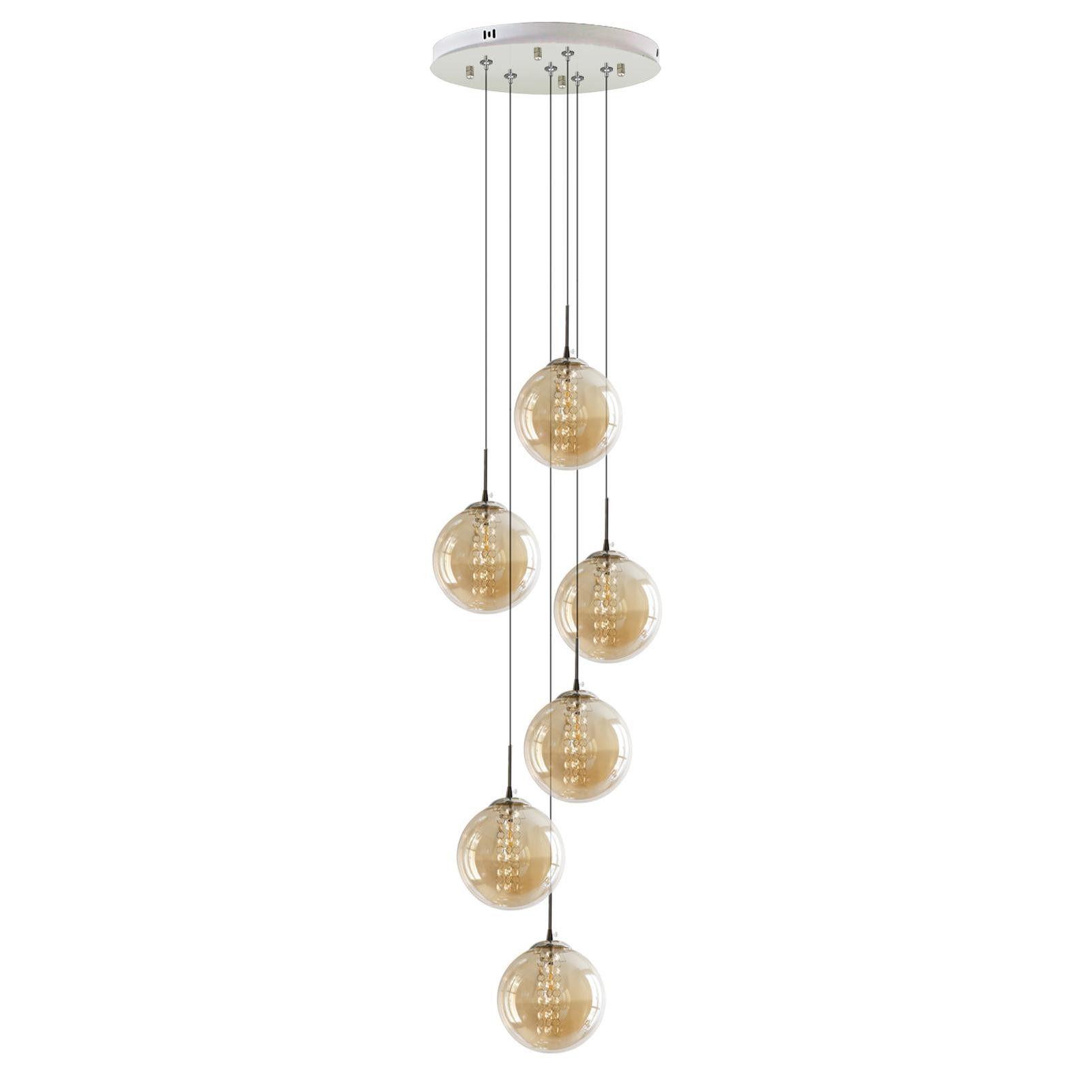 LED-HÄNGELEUCHTE Brilvind 30/30/150 cm - Bernsteinfarben, Glas (30/30/150cm) - ZMH