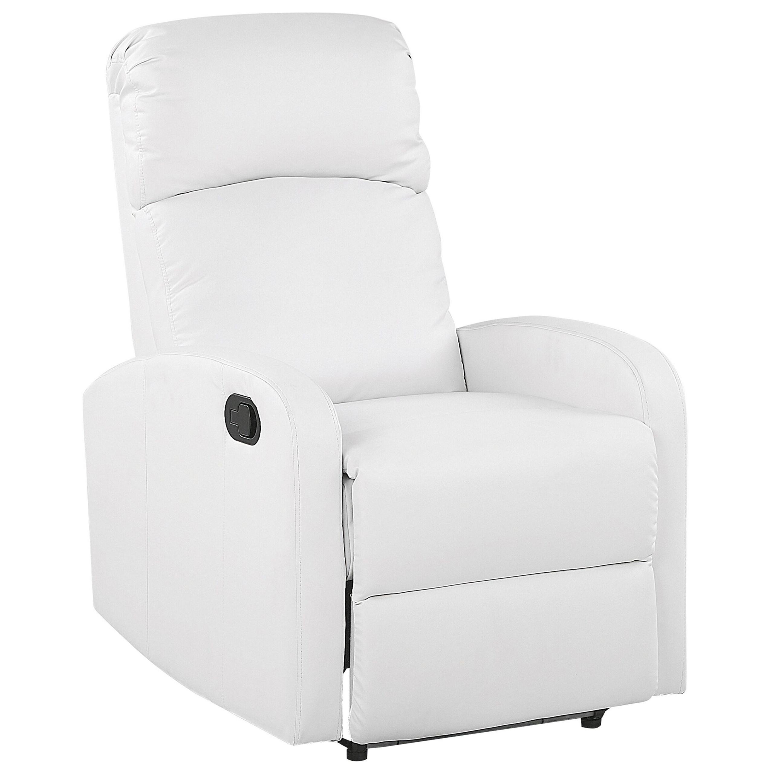 SESSEL Kunstleder Weiß Virrat - Weiß, Textil/Metall (65/102/91cm) - Beliani