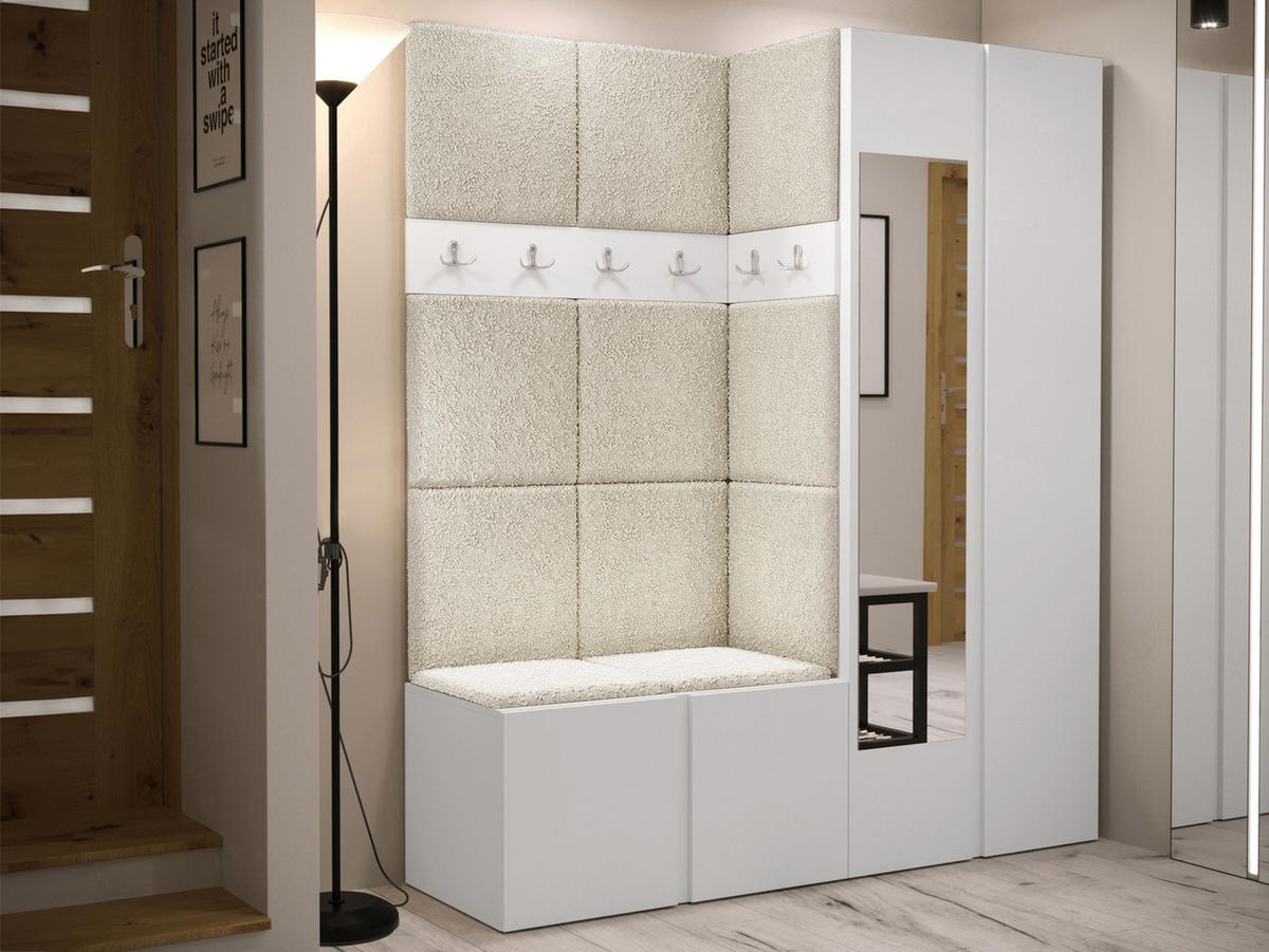 GARDEROBEN-SET Orion XII - Creme/Weiß, Holzwerkstoff/Kunststoff (158/186/46cm) - MIRJAN24