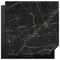 HERDABDECKPLATTE Marmor - Schwarz - Gold - Grau - Marmorstruktur Induktionsmatte 78x78 cm - Goldfarben, Kunststoff (78/78/0.2cm) - MuchoWow