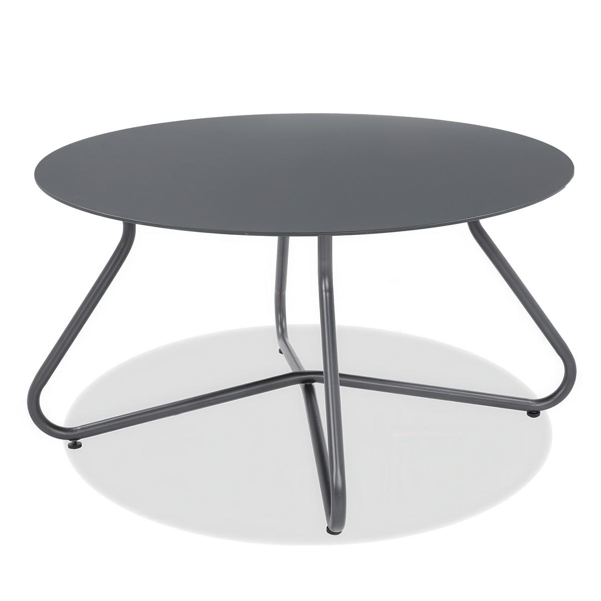 GARTENSET Solaro , aus Metall, 2 Sessel + 2-Sitzer Sofa + Couchtisch, Hellgrau - Hellgrau, Metall - Beautysofa