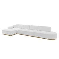 ECKSOFA Ottomane Links IREA-L3-v2 - 412x165x80 cm Weiß - Weiß, Holzwerkstoff/Textil (412/165cm) - ALTDECOR