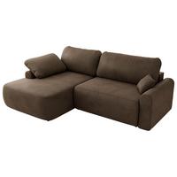 ECKSCHLAFSOFA CUBO L Braun Velvet - links - Schwarz/Braun, Kunststoff/Textil (273/187cm) - MKS