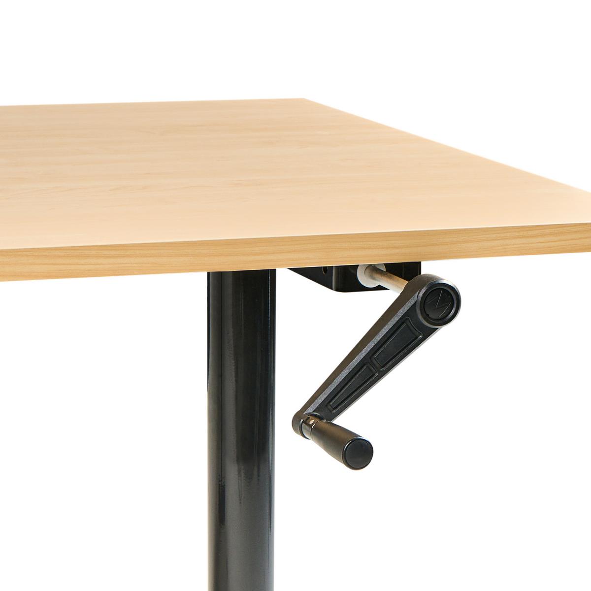 SCHREIBTISCH manuell höhenverstellbar 120/72 cm Schwarz/Hellbraun Destinas - Hellbraun/Schwarz, Holzwerkstoff/Metall (72/120/74cm) - Beliani
