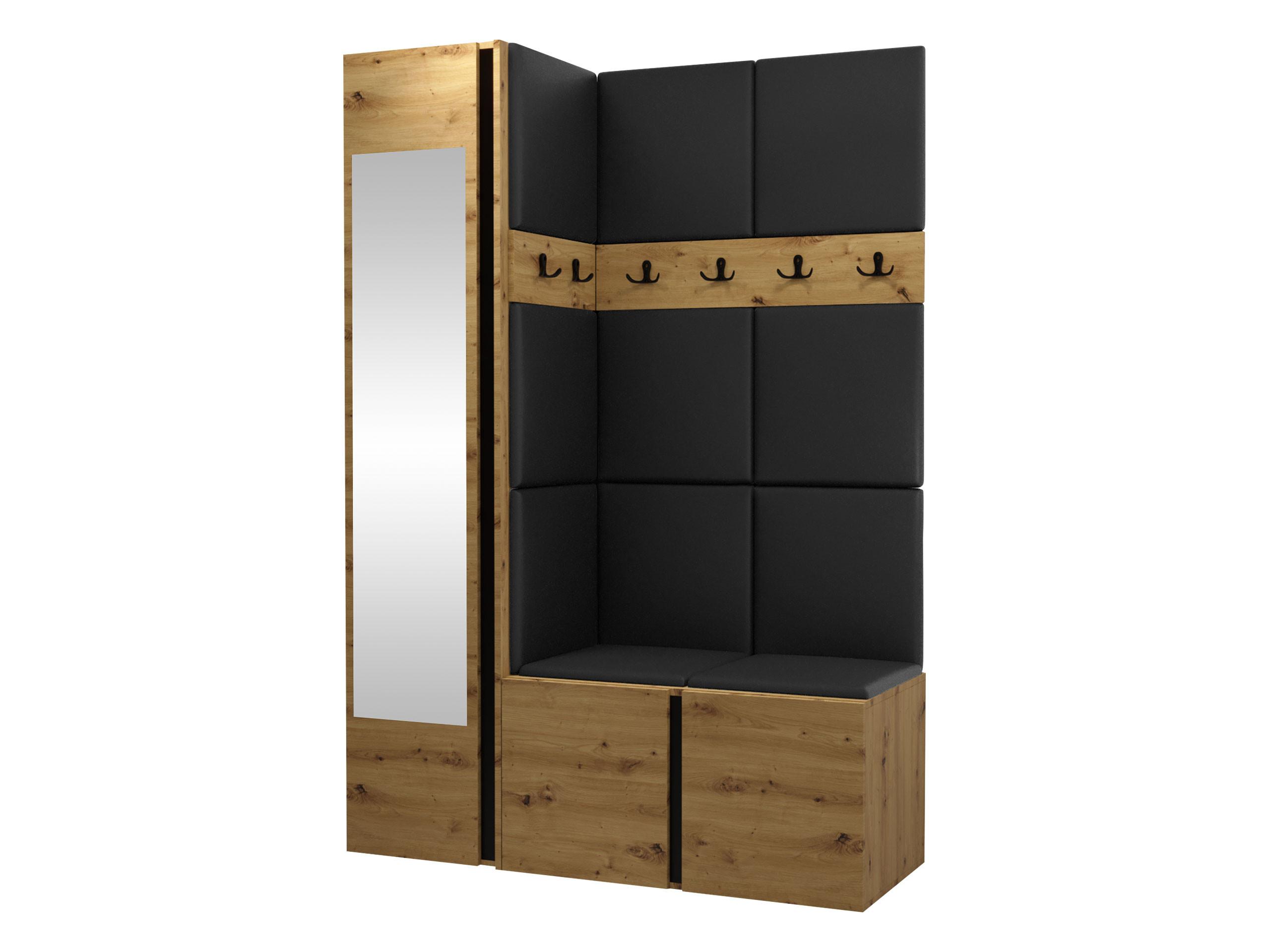 GARDEROBEN-SET Orion X - Schwarz/Eiche Artisan, Holzwerkstoff/Kunststoff (124/186/46cm) - MIRJAN24
