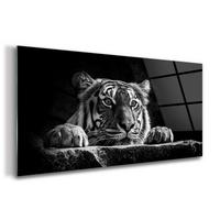 GLASBILD 140x70 cm Wildes Tier - Schwarz, Glas (140/70cm) - TULUP
