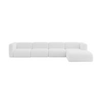 ECKSOFA Ottomane Rechts MIRA-L3 409x179x70 Weiß Bouclé - Schwarz/Weiß, Holzwerkstoff/Kunststoff (409/179cm) - ALTDECOR