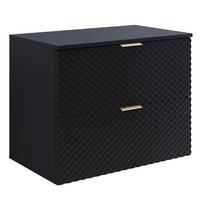 WASCHBECKENUNTERSCHRANK Borneo 2 Schubladen Matt Schwarz - 80 x 49 x 63 cm - Schwarz, Holz (80/63/49cm) - Badplaats