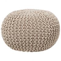 POUF Conrad 50/50/35 cm - Beige, Naturmaterialen/Textil (50/35/50cm) - Beliani
