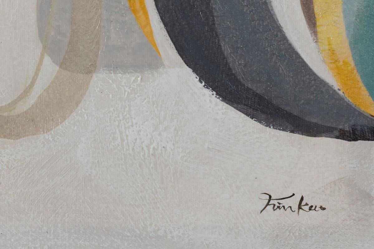 ACRYLBILD HANDGEMALT 40/40 cm - Beige/Grau, Holz/Textil (40/40cm) - KUNSTLOFT