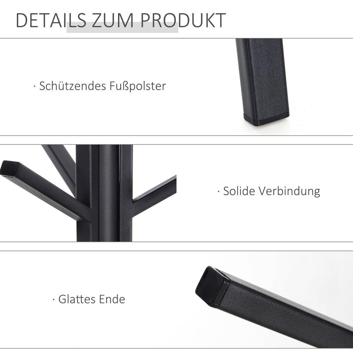 KLEIDERSTÄNDER - Braun, Metall (45/180/45cm) - HOMCOM