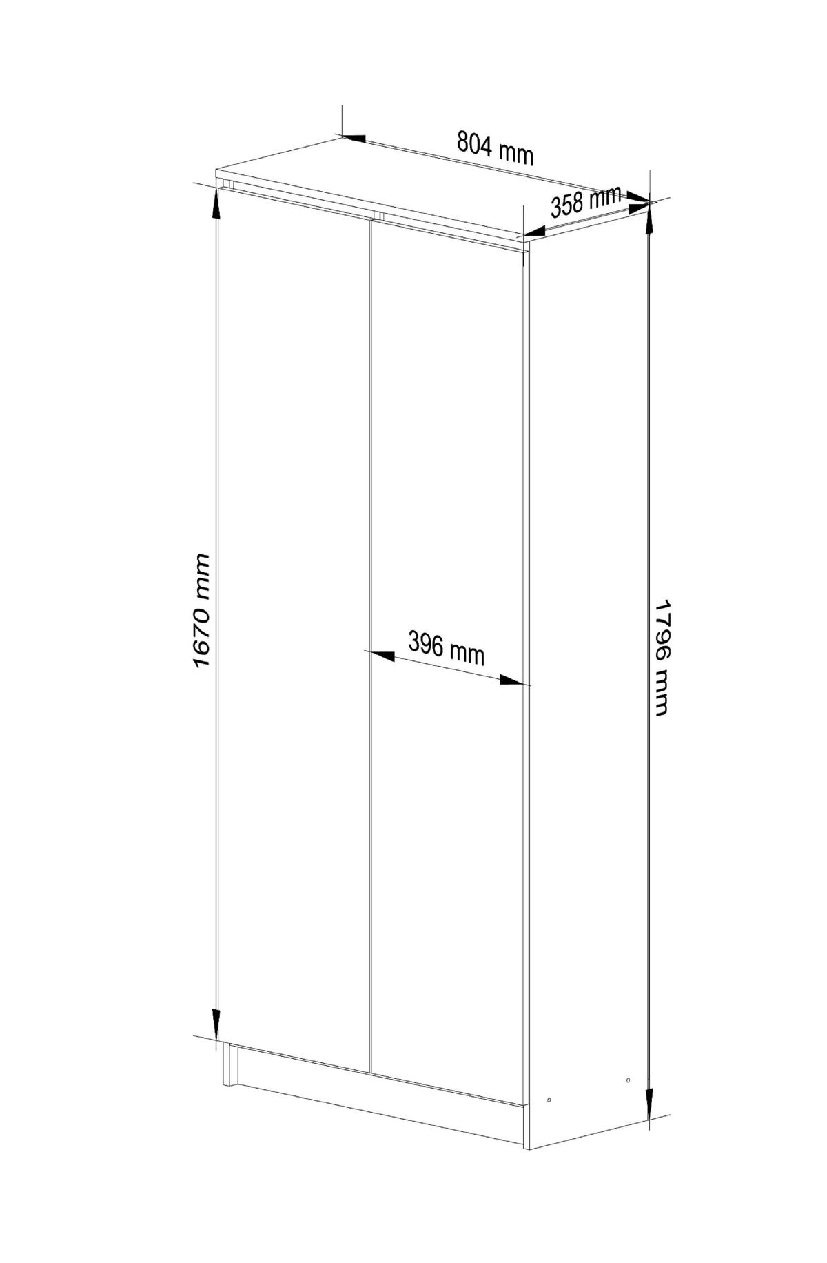 STANDREGAL Weiß 180/80/35 - Weiß, Holzwerkstoff (80/180/35cm) - RAUMHIRSCH FURNITURE