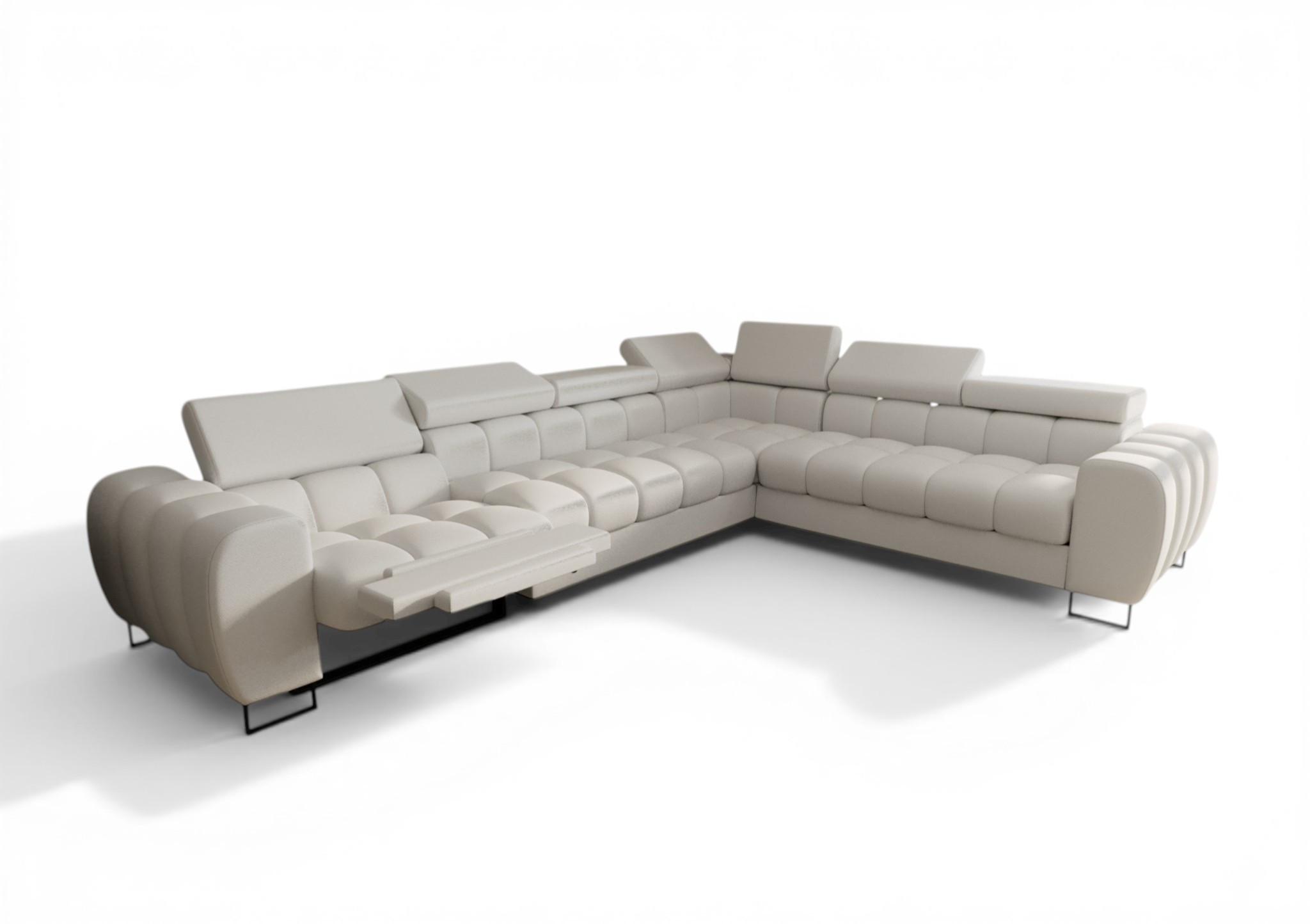 ECKSOFA Bastien Relax - Creme, Holzwerkstoff/Textil (330/260cm) - Fun Möbel