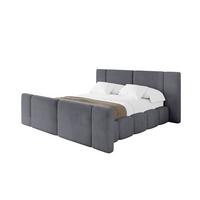 POLSTERBETT mit Bettkasten, Fußteil und Lattenrost, Bett mit Matratze H3/H4 - NILO-Z 180x200 Dunkelgrau - Dunkelgrau, Holzwerkstoff/Textil (180/200cm) - ALTDECOR