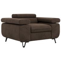 SESSEL PETER 1 - Braun Velvet - Schwarz/Braun, Textil/Metall (126/76/99cm) - MKS
