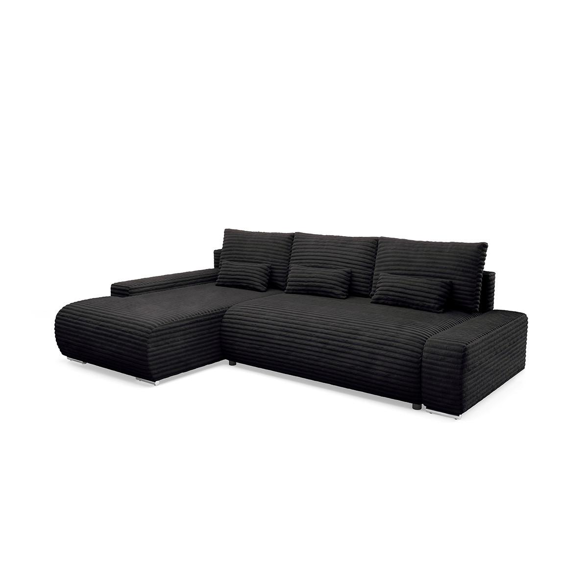 ECKSOFA Ivana 3 Sitzplätze Schwarz - Schwarz, Holz (265/172cm) - Petits-meubles