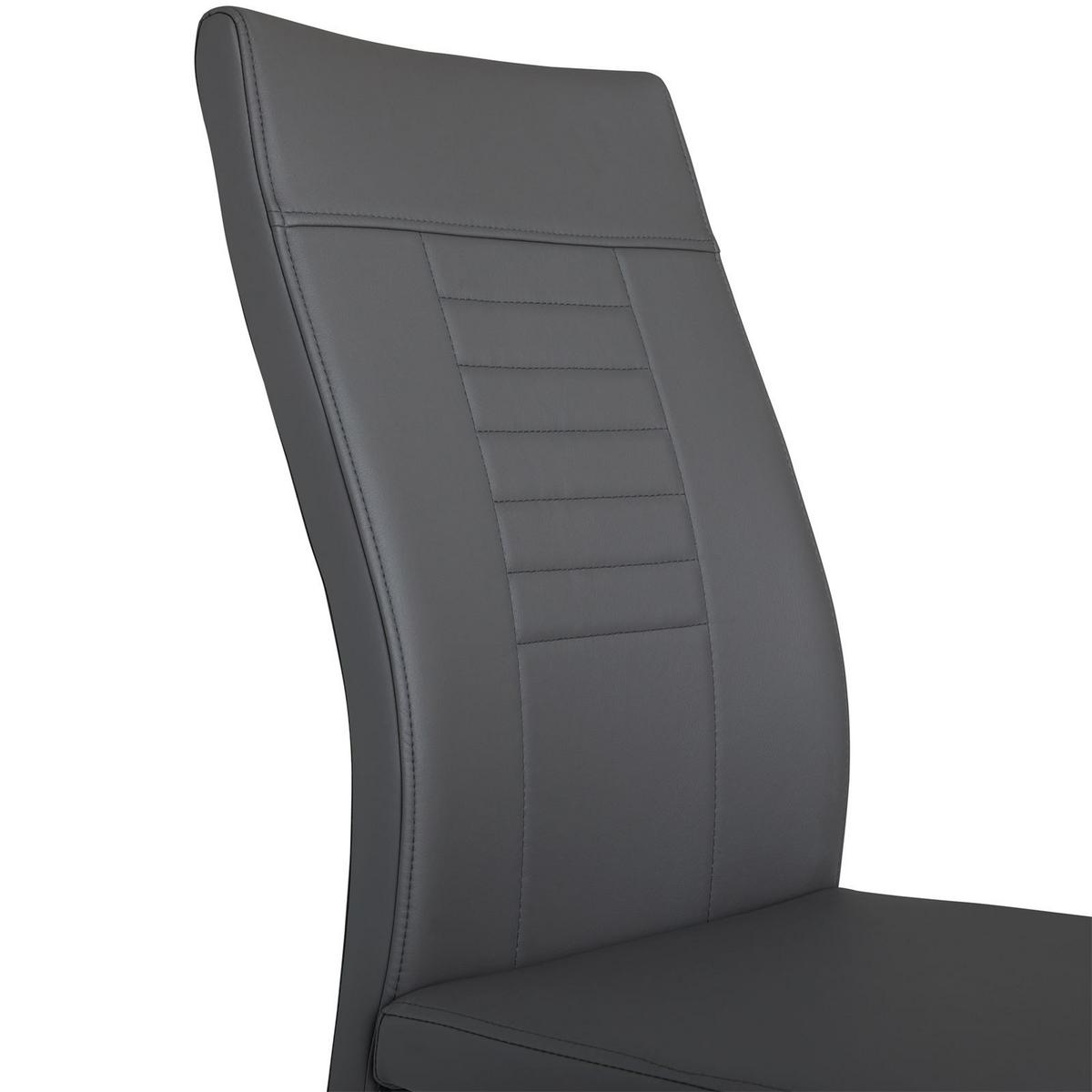 ESSZIMMERSTUHL LOANO 4er-Set dunkelgrau - Dunkelgrau, Textil (42/98/60cm) - CARO-Möbel