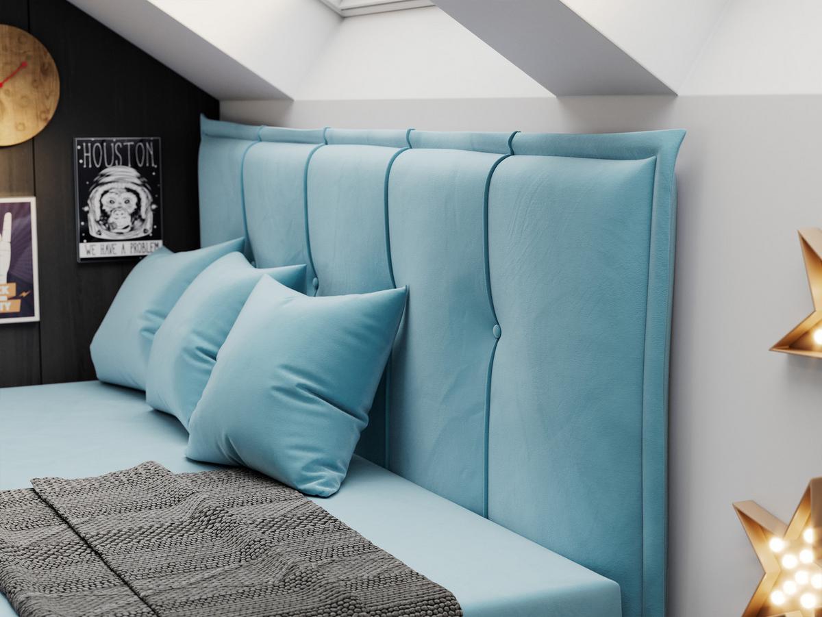 BOXBETT BANCO 90/200 Blau Velvet - H3 - Blau, Holz/Textil (90/200cm) - MKS