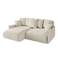 ECKSOFA Ottomane links ONESK-L-v1 216x177x72 Ecru Velours - Ecru, Holzwerkstoff/Kunststoff (216/177cm) - ALTDECOR