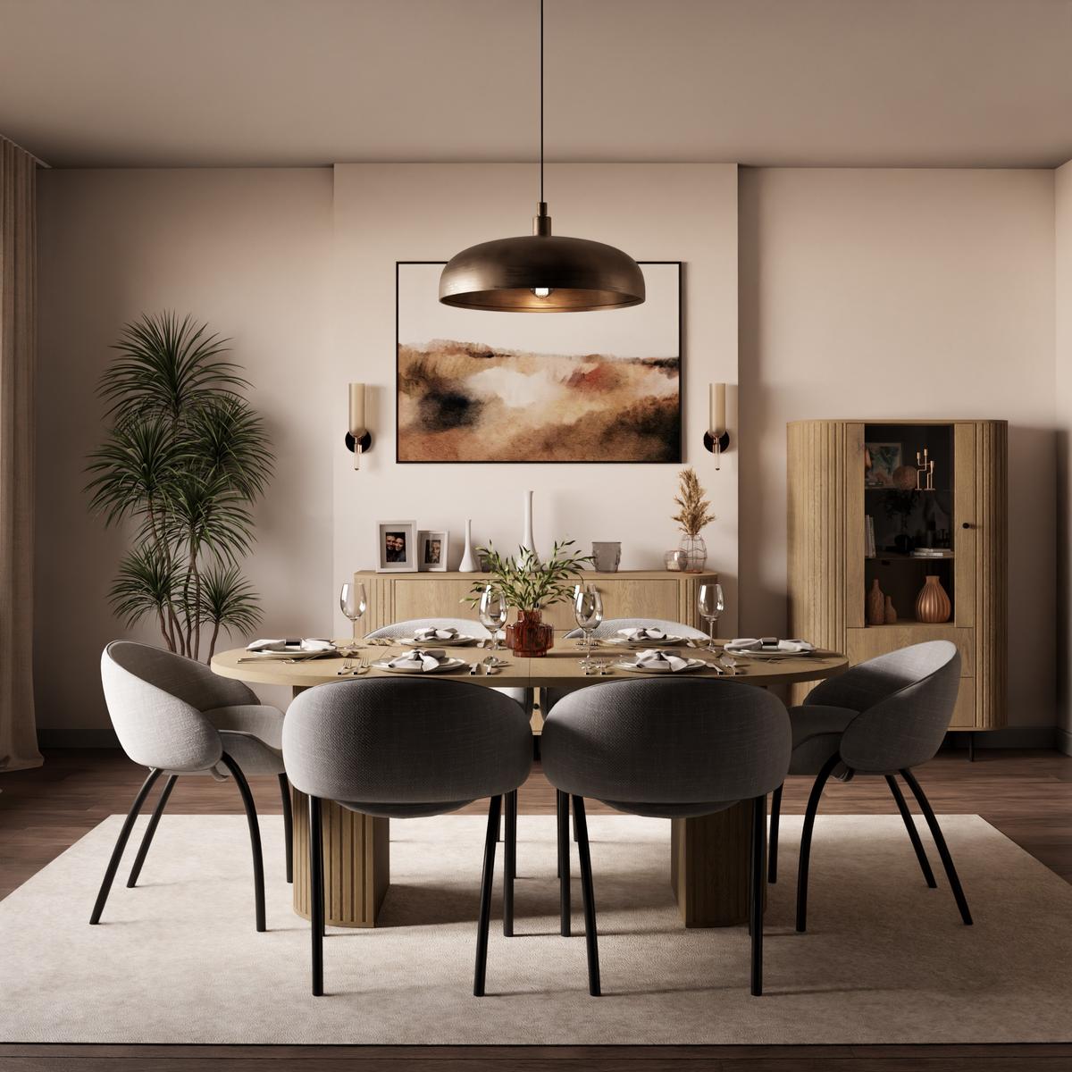 ESSTISCH BOLLA Ausziehbar 100 - 188 / 100 x 75 cm - Eichefarben/Eiche San Remo, Holz (100/100/75cm) - MASSENO