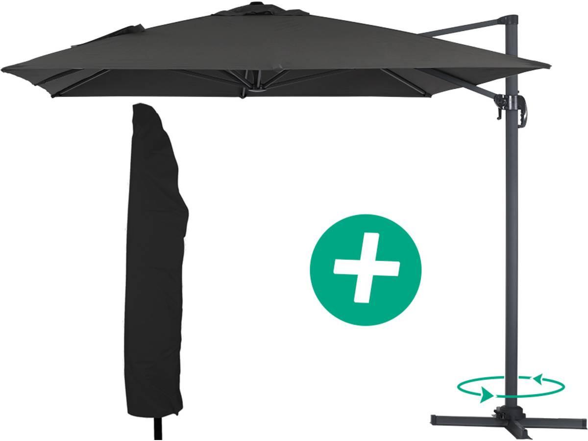 SONNENSCHIRM sun 4 Schwarz - Schwarz, Metall (400/300cm) - Habitat Garten
