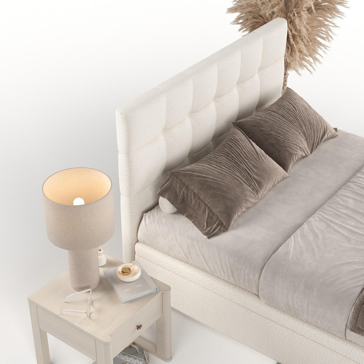 POLSTERBETT Guam mit Stauraum 120/200 cm Creme im Alta Stoff - Creme/Schwarz, Holz/Holzwerkstoff (120/200cm) - AltaBeds