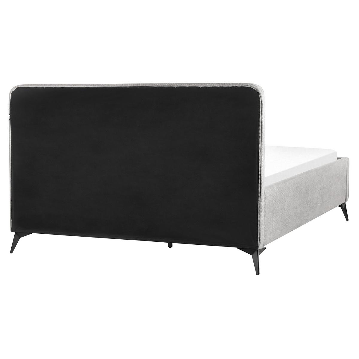 POLSTERBETT mit Lattenrost 160x200 cm Grau Valognes - Hellgrau, Textil (160/200cm) - Beliani