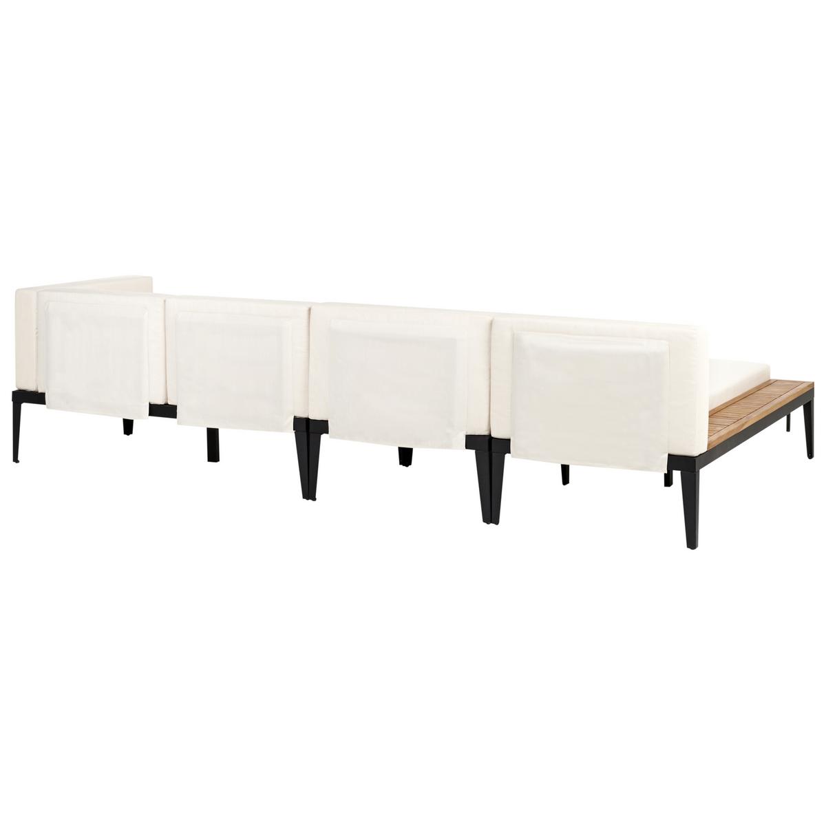 LOUNGE-SET 4-Sitzer Beige Bracciano - Hellbraun/Beige, Holz - Beliani
