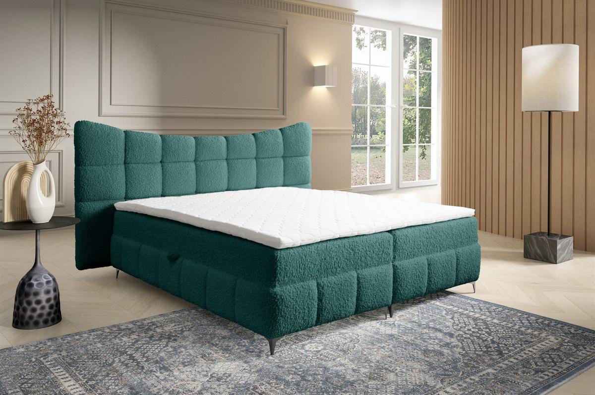 BOXBETT Nova In Rolf - Türkis, Holzwerkstoff/Textil (160/200cm) - Fun Möbel