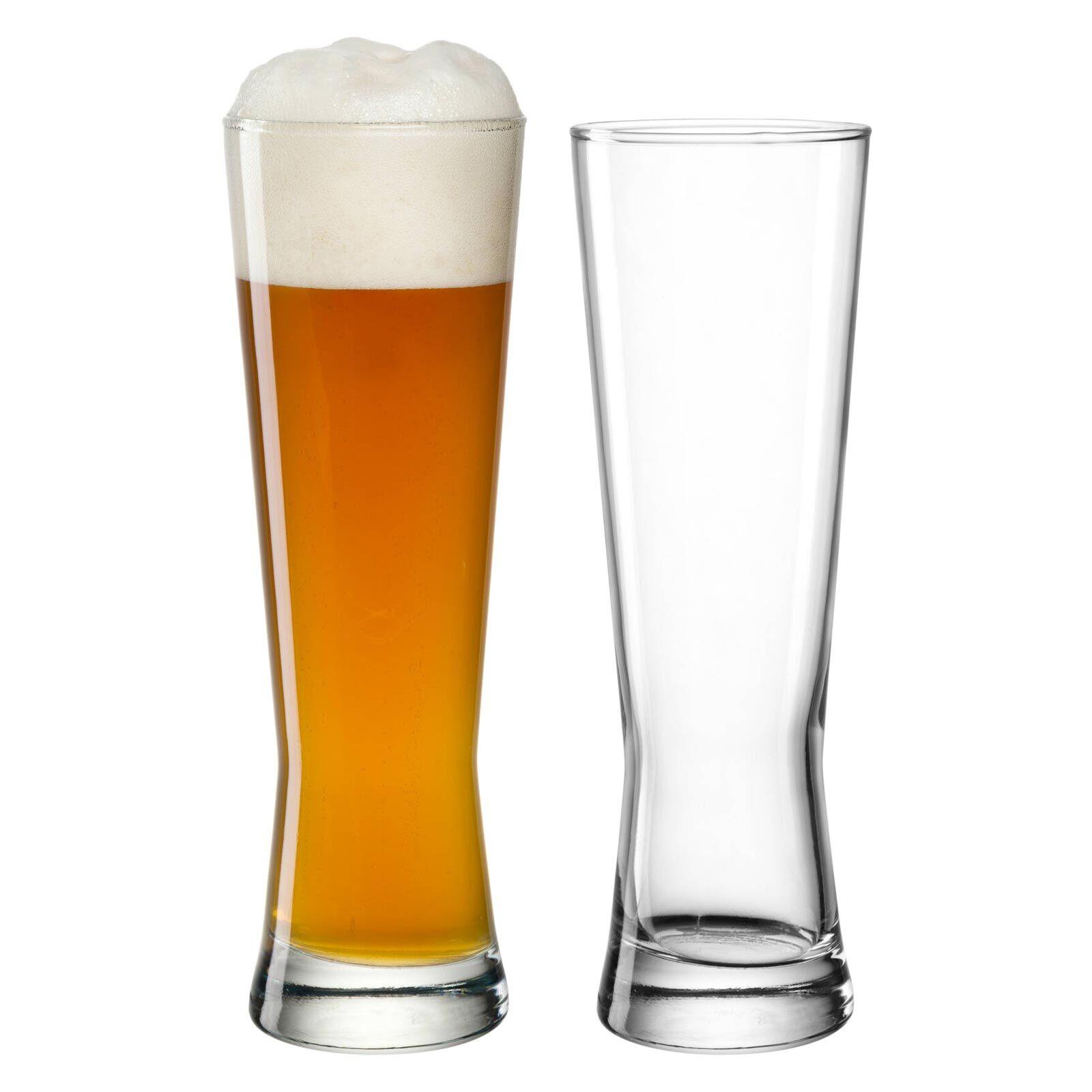 WEIZENBIERGLÄSER Grano transparent 500 ml 2er Set - Transparent, Glas (0.5L) - Leonardo Living