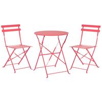 BALKONSET 2-Sitzer rot zusammenklappbar Fiori - Rot, Metall - Beliani