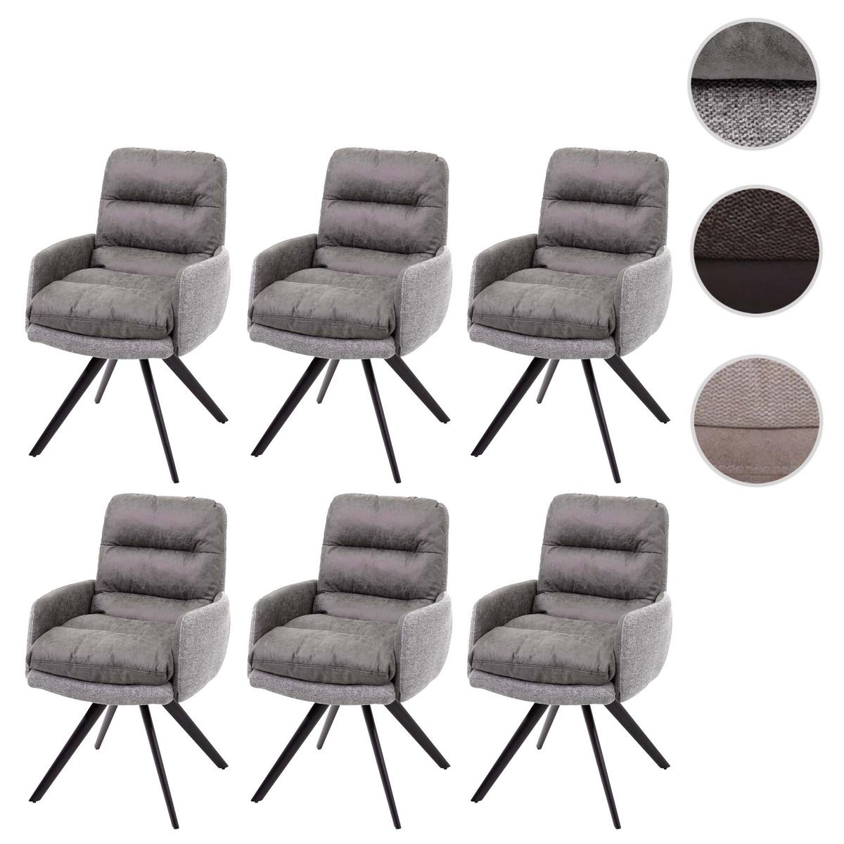 ESSZIMMERSTUHL Grau 6er-Set - Hellgrau/Grau, Textil (59/93/68cm) - MCW