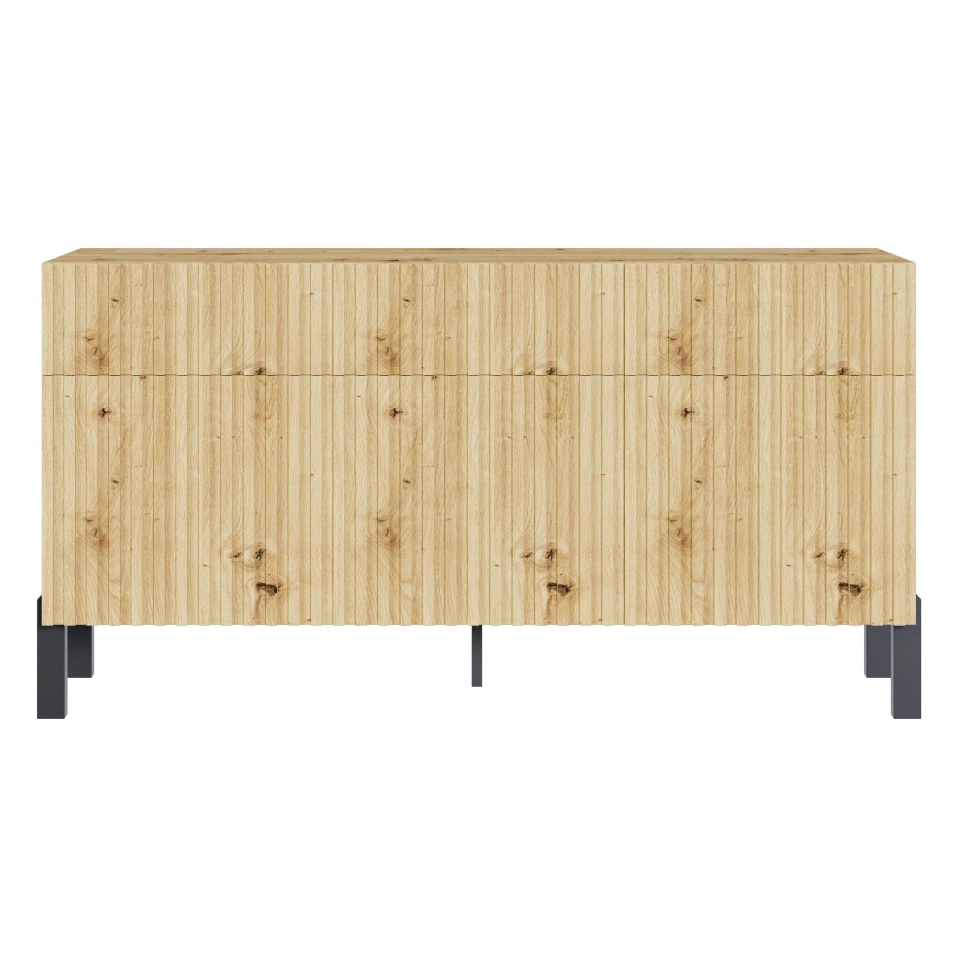 SIDEBOARD Telire 3-türig Artisan Eiche-Optik, 154 cm - Eichefarben/Beige, Holzwerkstoff/Metall (154/80.4/34cm) - Selsey