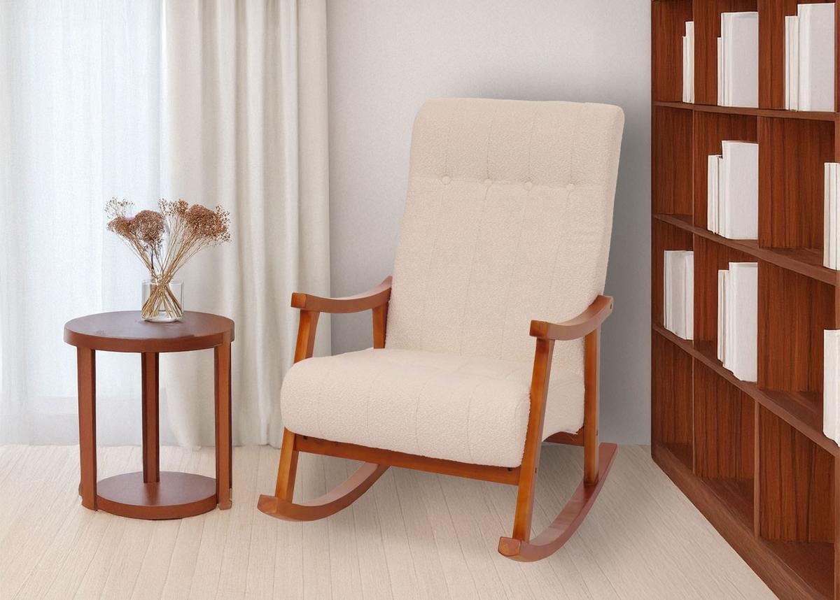 SCHAUKELSTUHL Cremeweiß - Creme/Weiß, Textil (64/97/85cm) - MCW