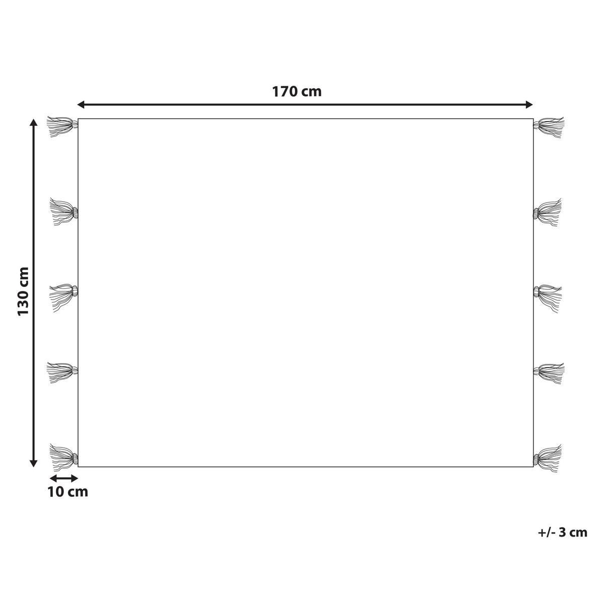DECKE Cremeweiß Yarseli 130/170 cm - Ecru, Naturmaterialien/Textil (130/170cm) - Beliani